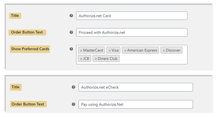 ELEX WooCommerce Authorize.net Plugin | Customize Checkout Page