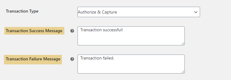 Set Custom Message for Transaction Status