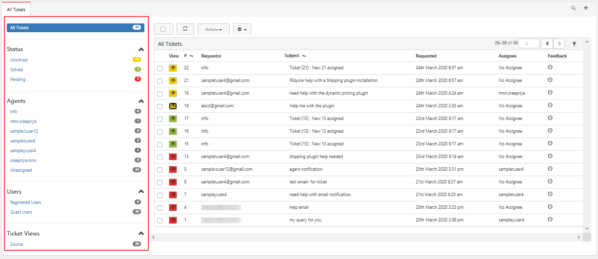 WSDesk - ELEX WordPress Helpdesk & Customer Support Ticket System Plugin | Custom Ticket Views