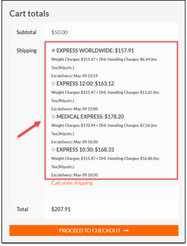 Configure DHL Express Live Shipping Rates for WooCommerce