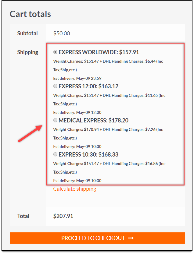 ELEX WooCommerce DHL Express Shipping | DHL Real-time Rates