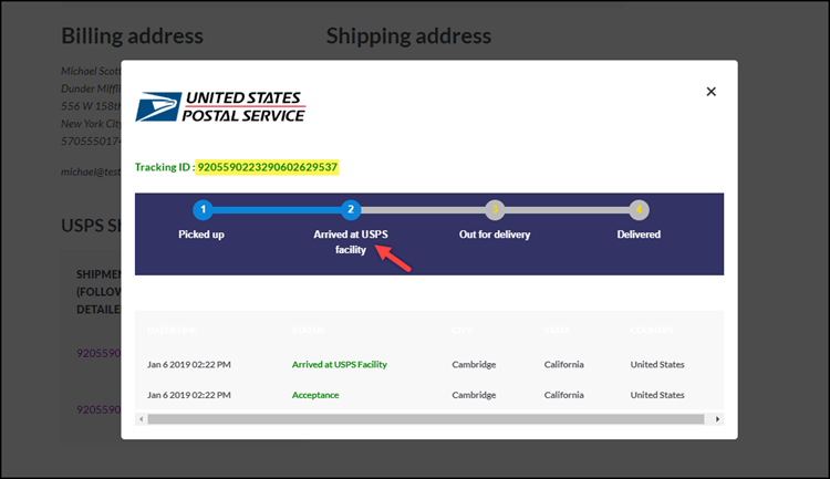 ELEX WooCommerce USPS Shipping Plugin | Shipment Tracking for Customers