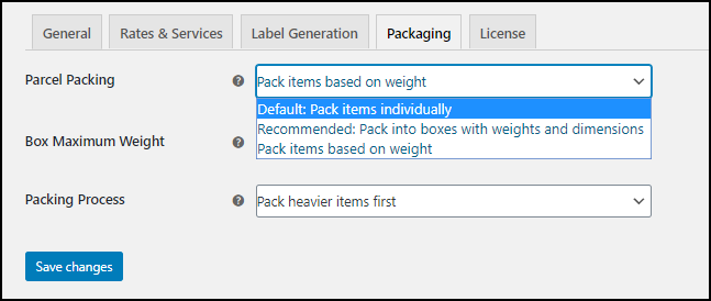 Parcel Packaging Options