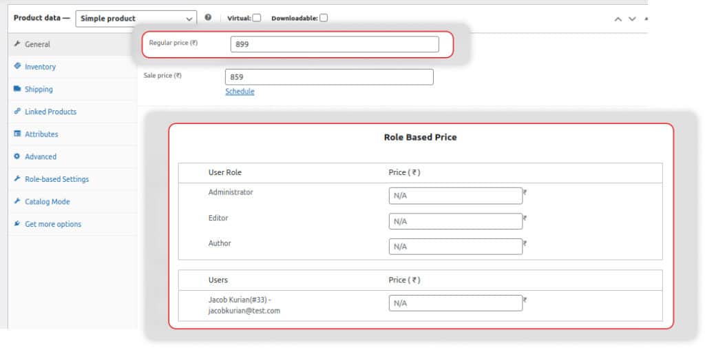WooCommerce Role Based Pricing for Individual Products