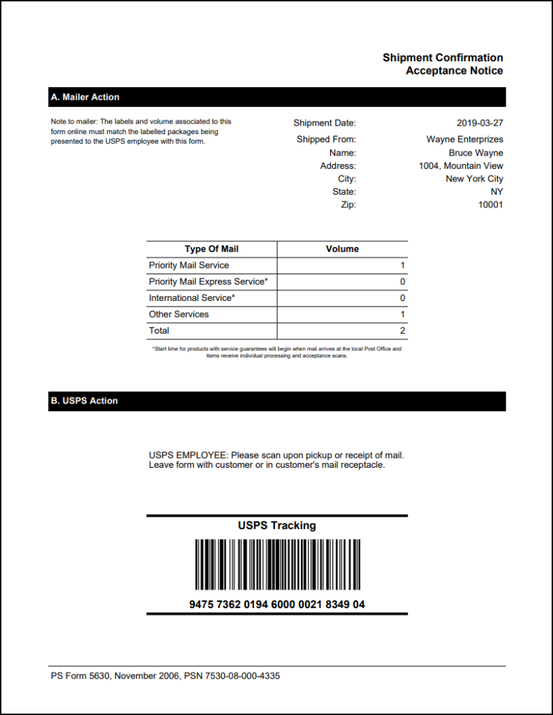 Generate USPS SCAN Forms