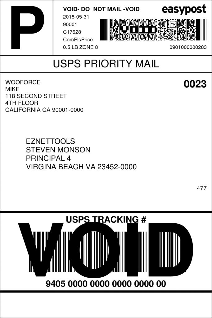 usps shipping label