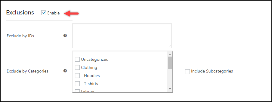 WooCommerce Bulk Edit Products | Product Exclusions Settings