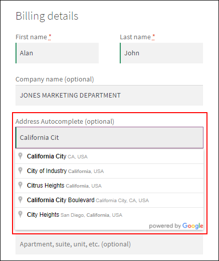 ELEX Address Validation & Google Address Autocomplete Plugin for WooCommerce | Address Autocomplete option on default field