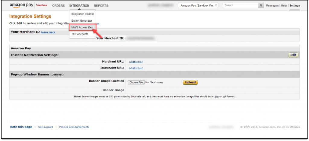 WooCommerce Amazon Payments | Selecting MWS Access Key