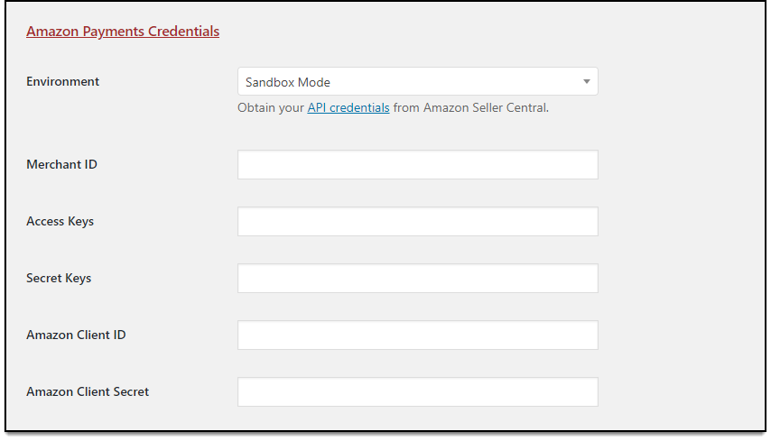 WooCommerce Amazon Payments | Required Amazon Payment Credentials
