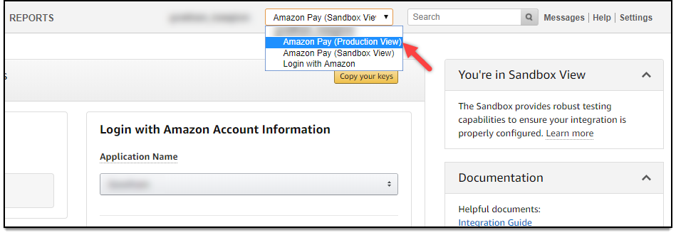 WooCommerce Amazon Payments | Selecting Amazon Pay (Production View)