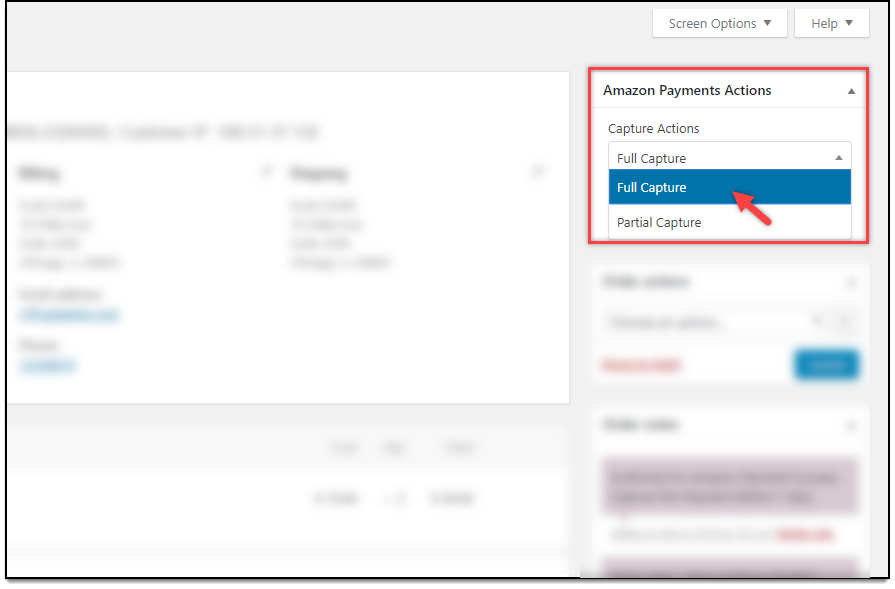 WooCommerce Amazon Payments | Amazon payments Actions