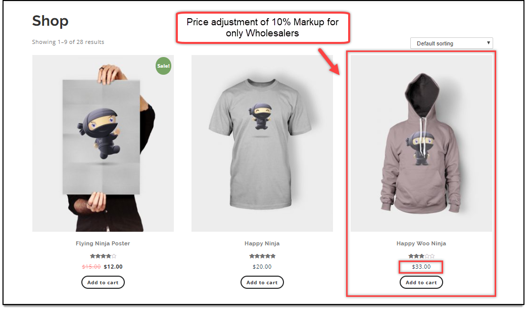 ELEX WooCommerce Wholesale Pricing | Product price adjustment applied for Wholesalers