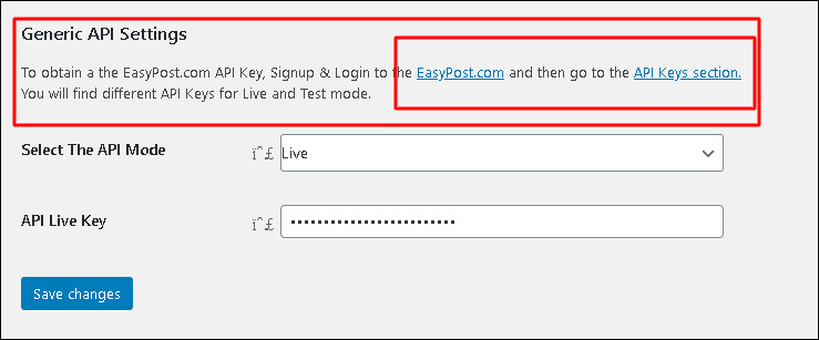 How to solve the authorization failure and unavailability of shipping methods using ELEX EasyPost Shipping Method Plugin for WooCommerce? | Generic API Settings