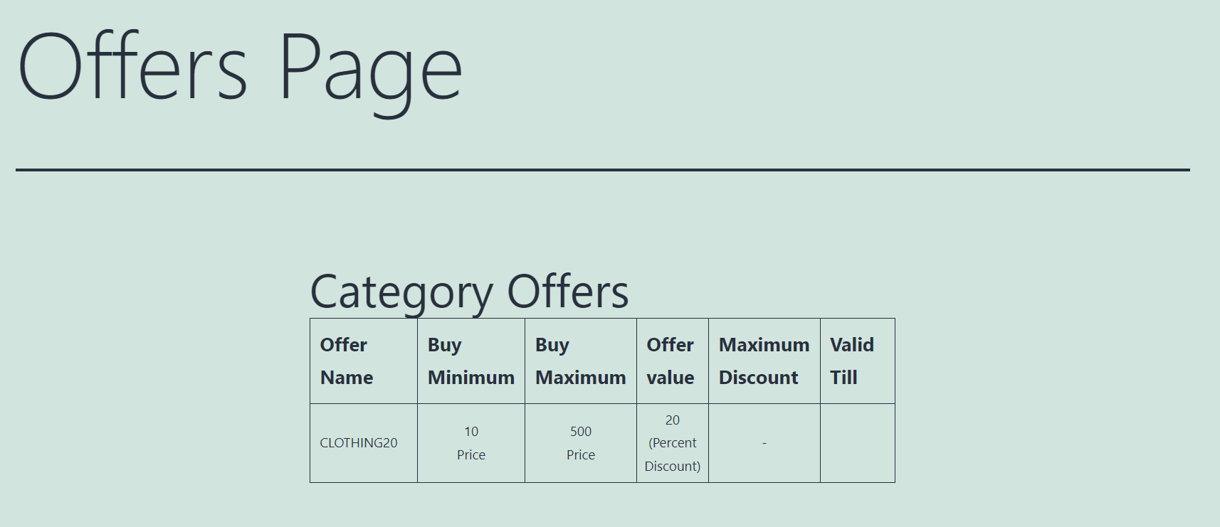 Dynamic Pricing and Discounts | Offers Page