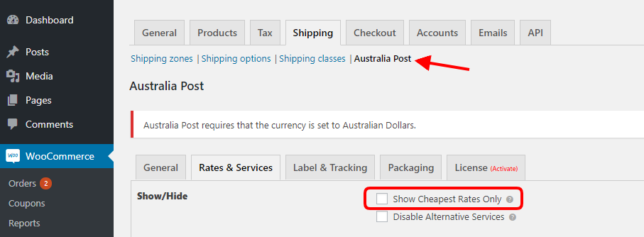 WooCommerce Australia Post