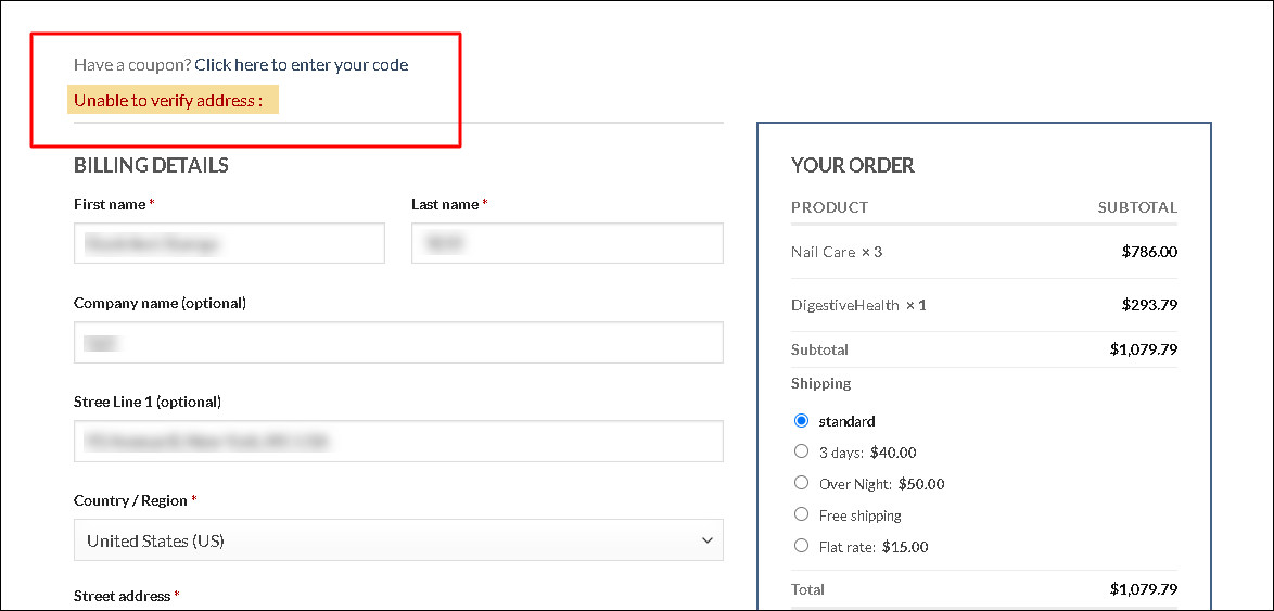 How to Troubleshoot ELEX Address Validation & Google Address Autocomplete Plugin for WooCommerce? | Unable to verify address