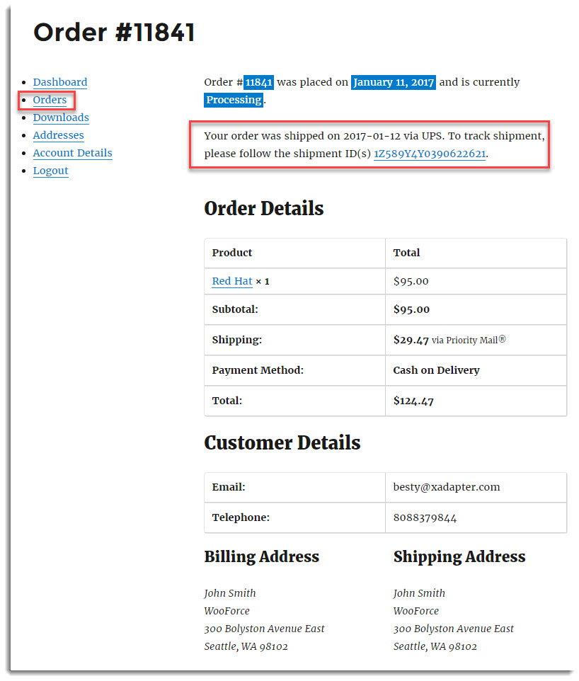 Shipment Tracking Information Easy Post Shipping Plugin