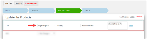 WooCommerce Bulk Edit Products | Regex Pattern Matching