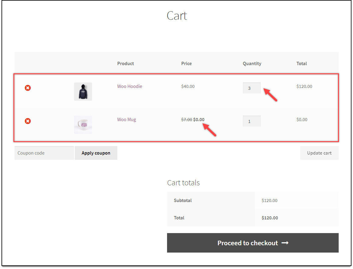 WooCommerce Dynamic Pricing & Discounts | Buy One Get One Rule Applied