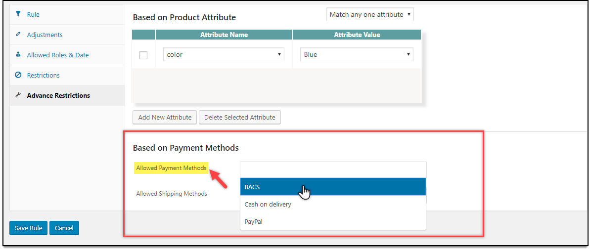 WooCommerce Dynamic Pricing & Discounts | Allowed Payment Methods