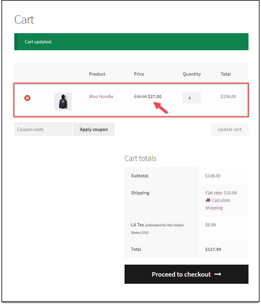 WooCommerce Dynamic Pricing | Discount applied for Product in Cart