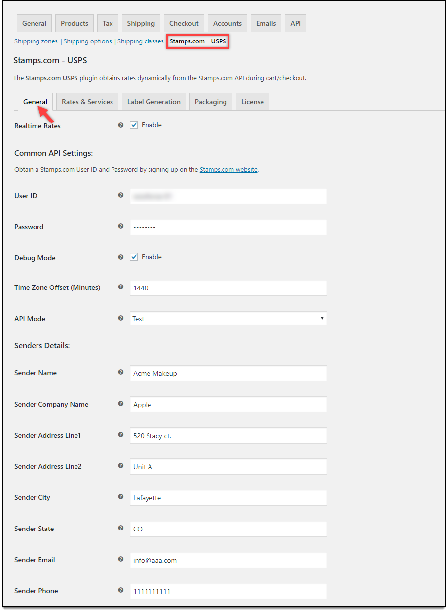 WooCommerce Stamps.com-USPS | General settings WooCommerce Stamps.com-USPS | General settings