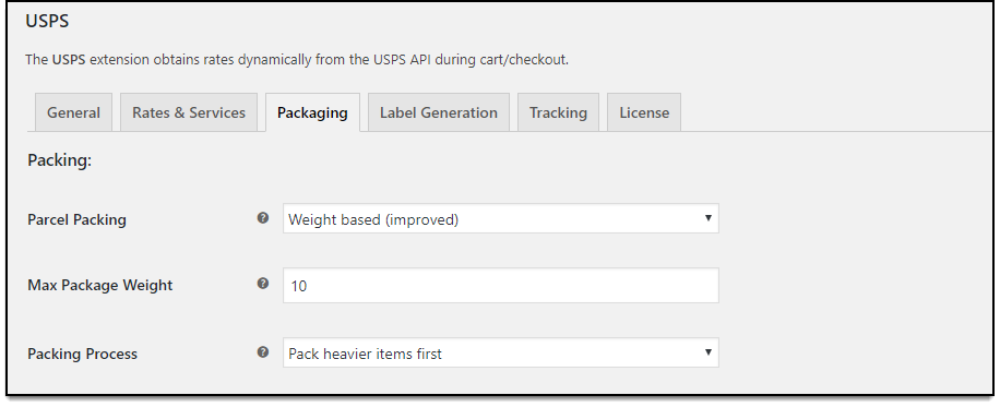 WooCommerce USPS Shipping | Pack based on Maximum package weight