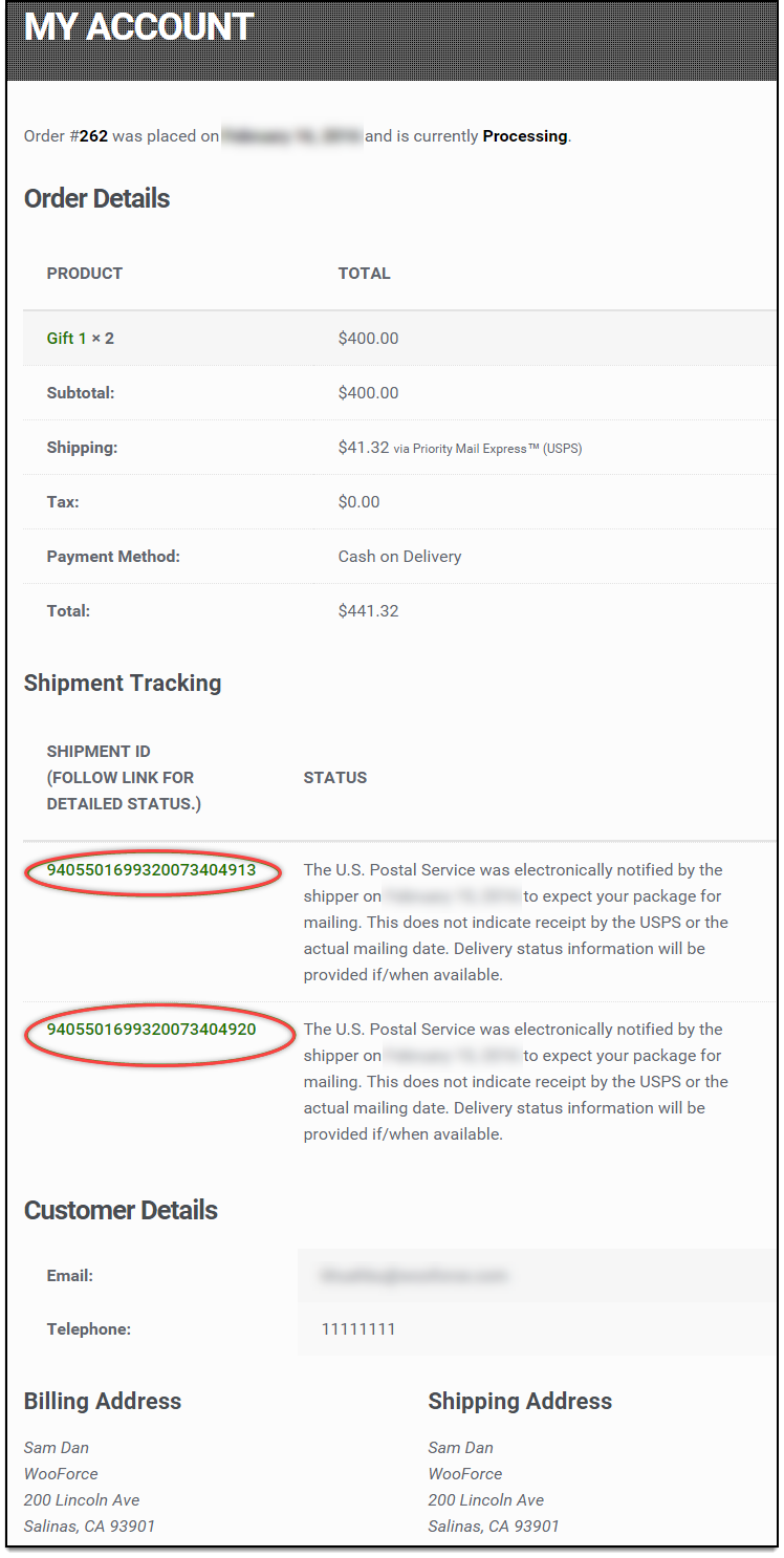 WooCommerce USPS Shipping Plugin | USPS Shipment tracking ID