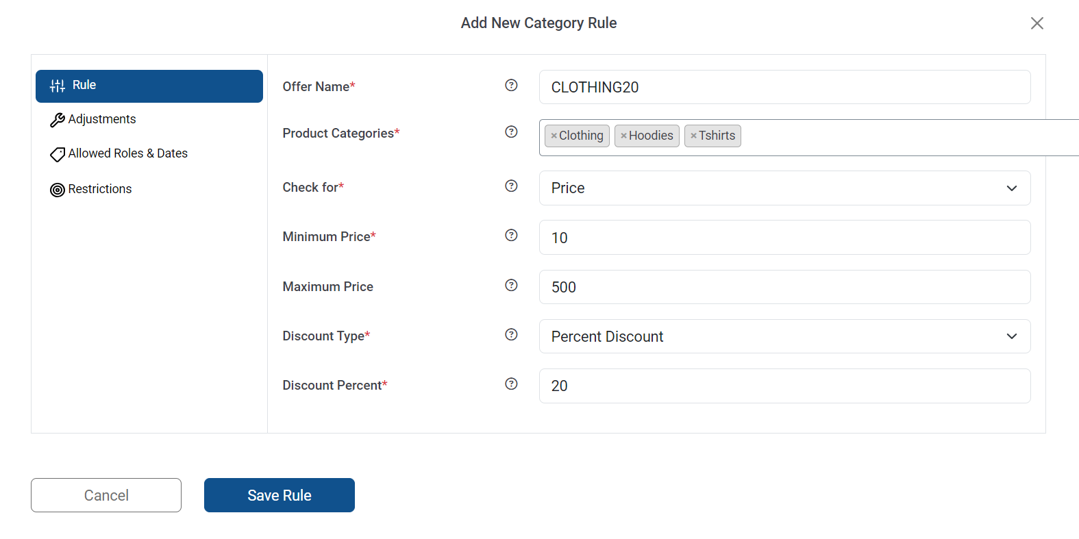 Applying Category Rule | Dynamic Pricing and Discounts
