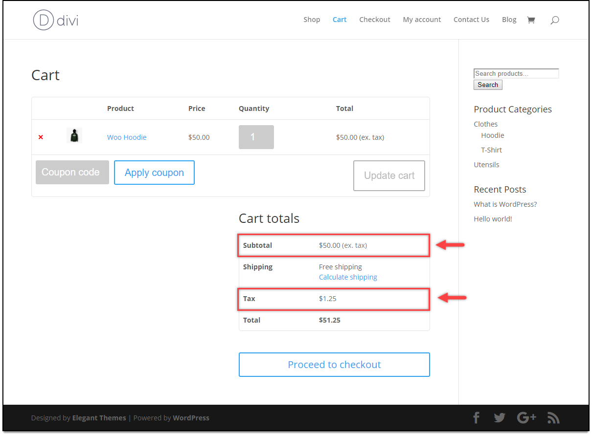 Divi - WooCommerce Catalog Mode | Tax display option for Subscribers on the Cart page