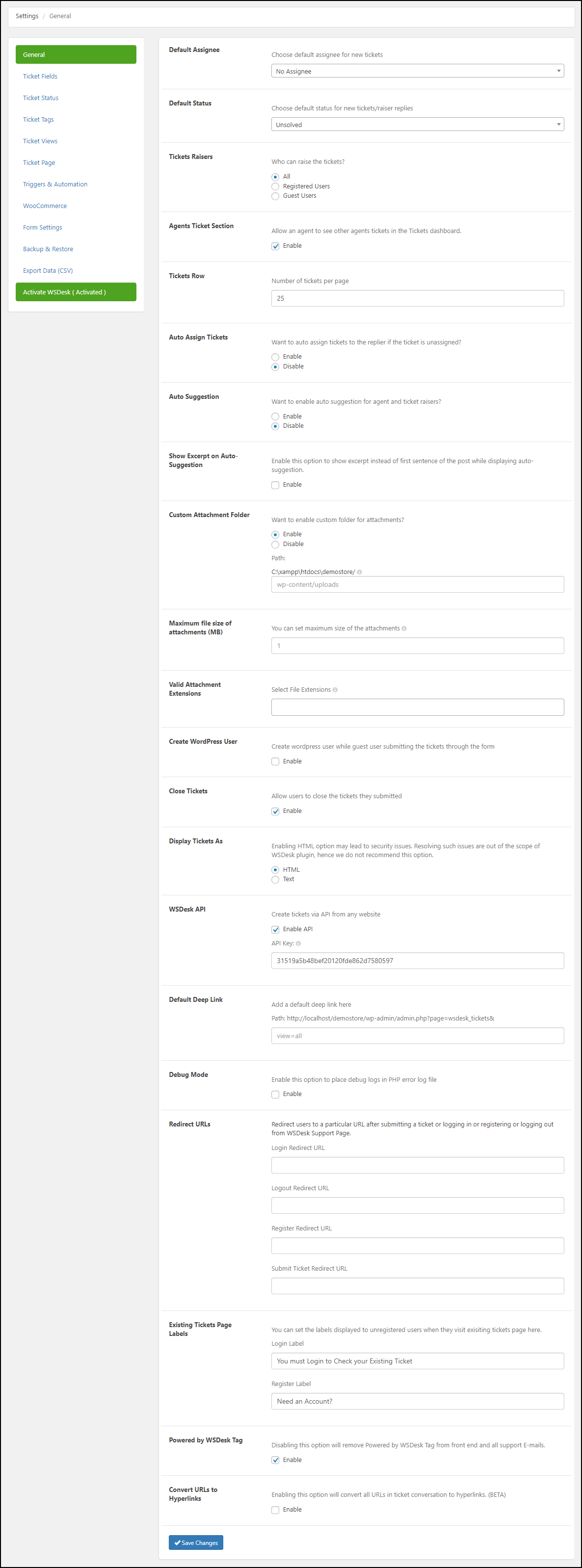 WSDesk | General Settings WSDesk | General Settings