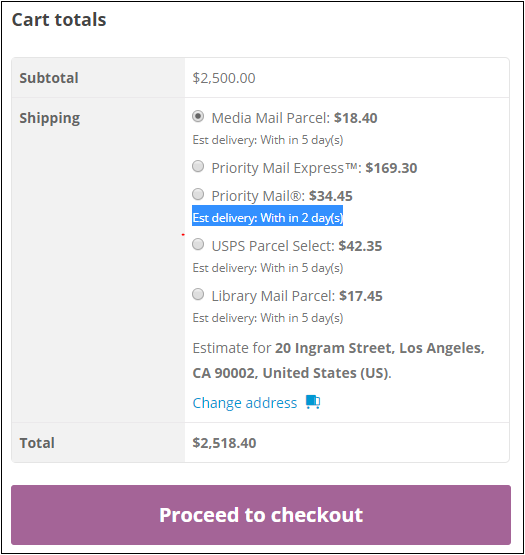 WooCommerce USPS Shipping Plugin > Estimated Delivery Dates displayed to customers in Cart Page