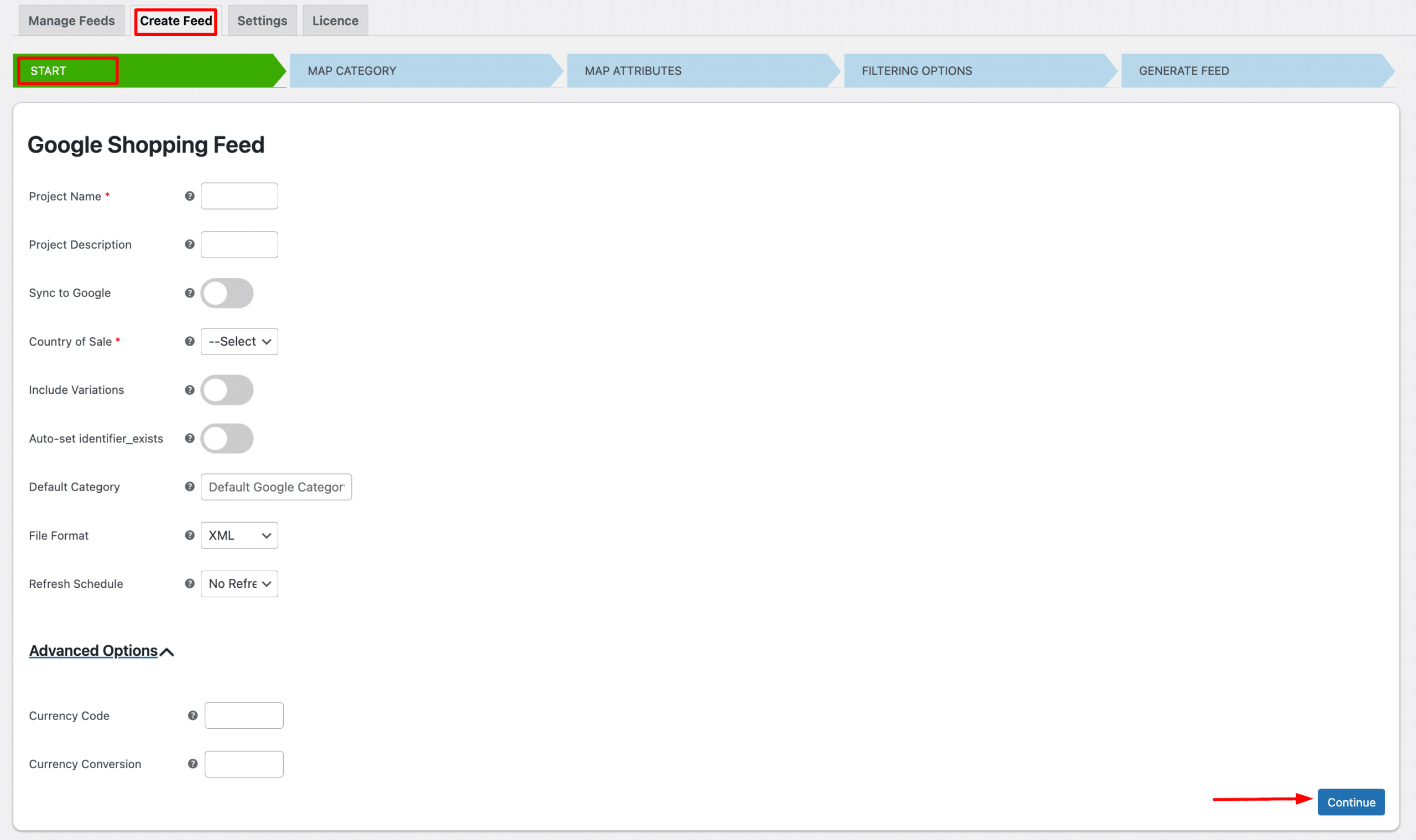 Generic settings WooCommerce Google Shopping