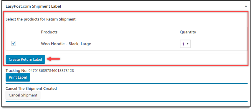 Create Return Labels for Each Item