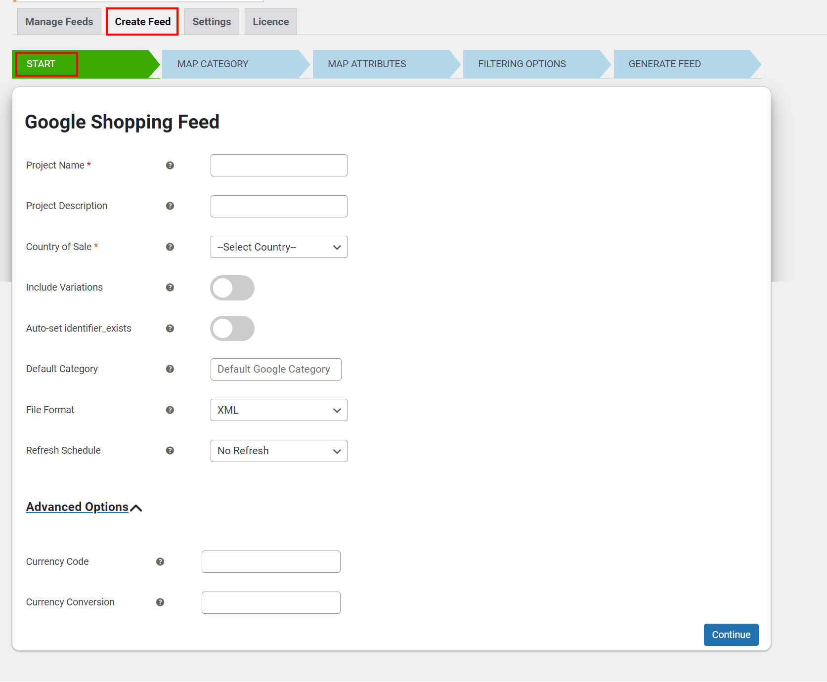 Generic settings WooCommerce Google Shopping