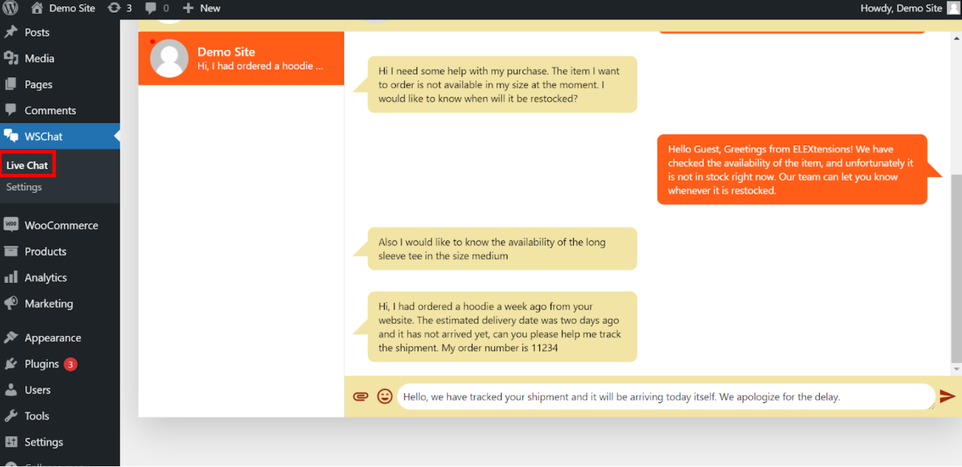 Live Chat Demo