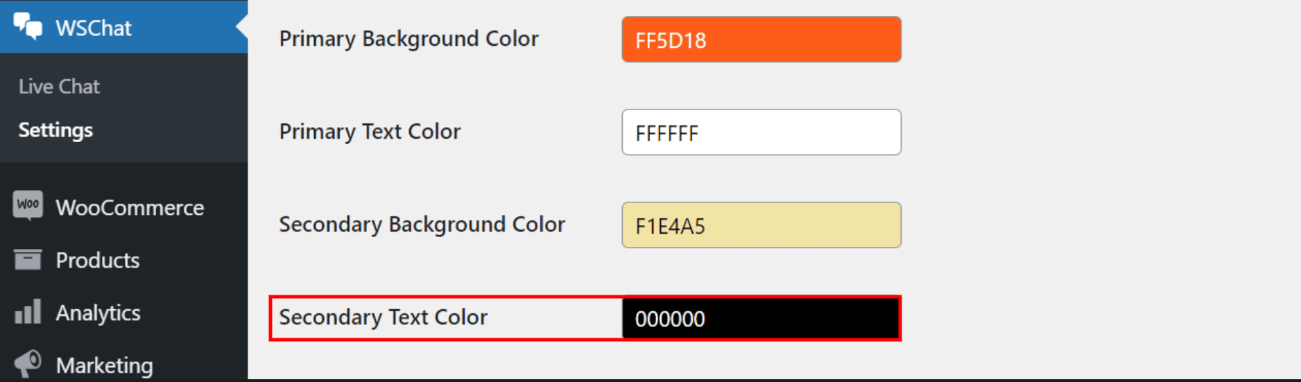 Secondary Text Color