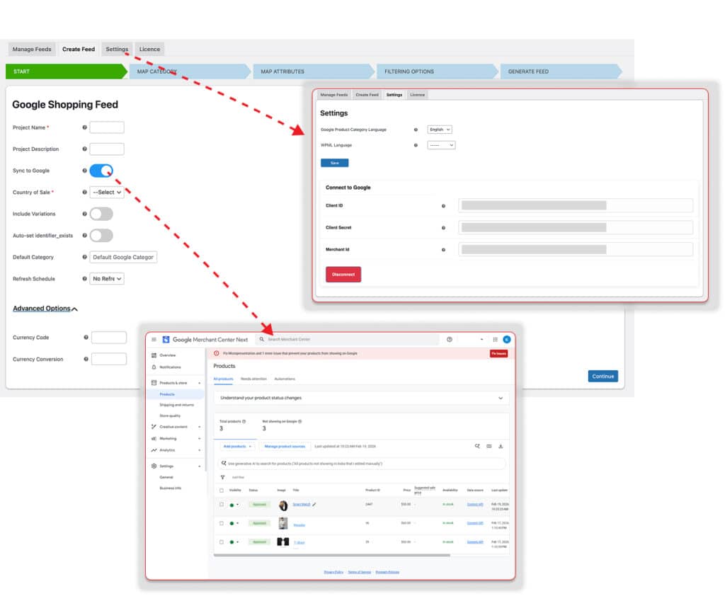 Sync WooCommerc Products to Google Merchant Centre