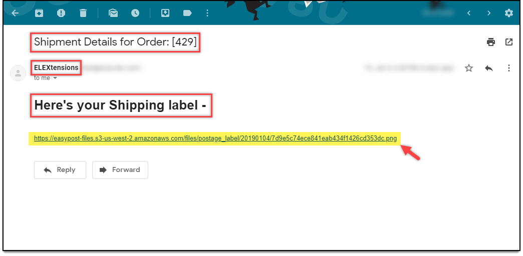 Email EasyPost labels | Shipment Email Notification