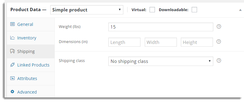 Pack Items by Weight | Product Shipping settings