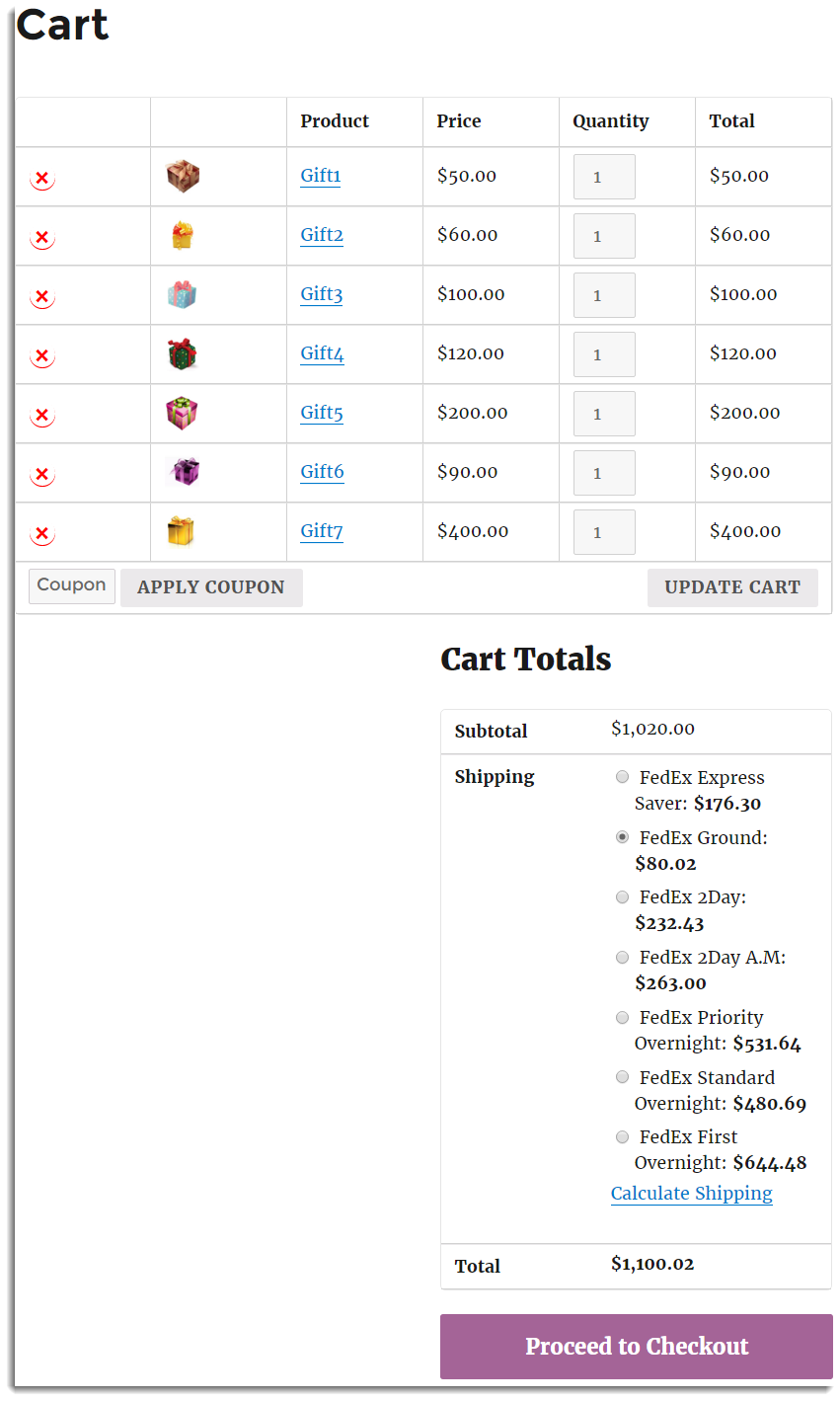 Pack Items by Weight | Cart Page for Case-1