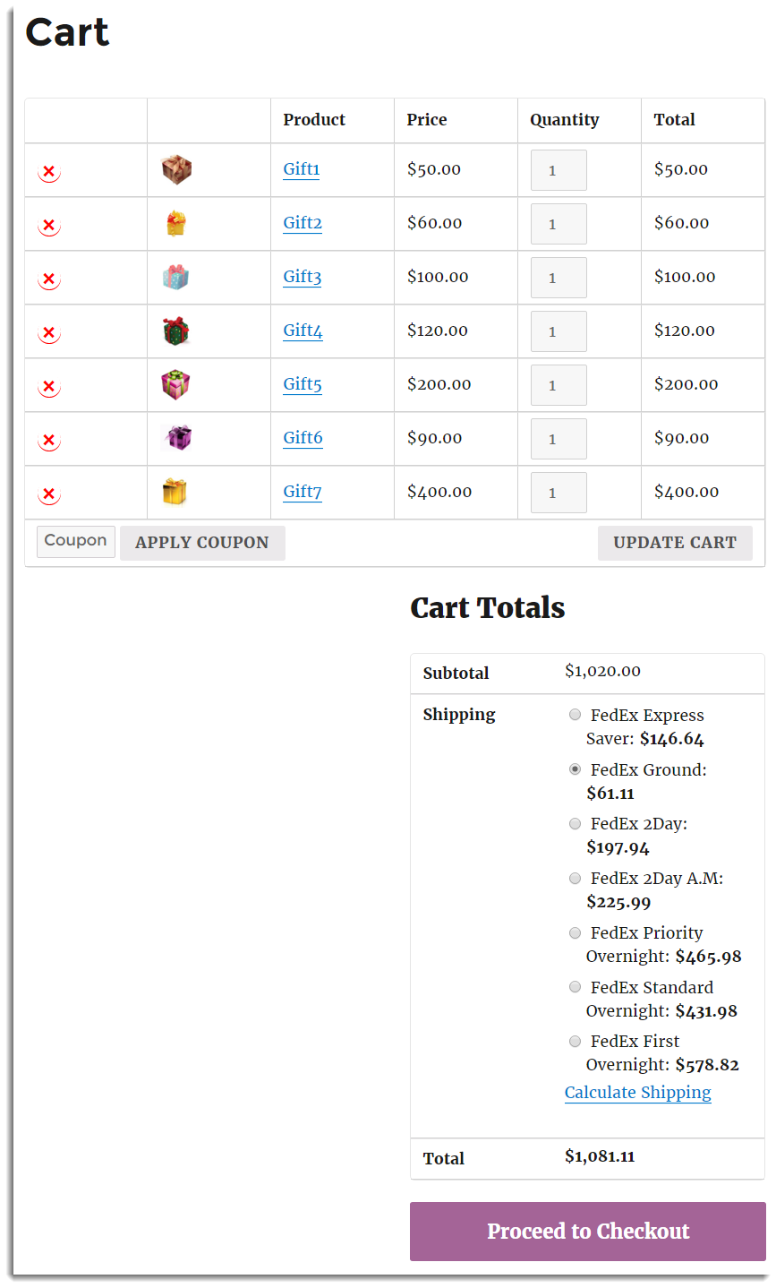 Pack Items by Weight | Cart Page for Case-2