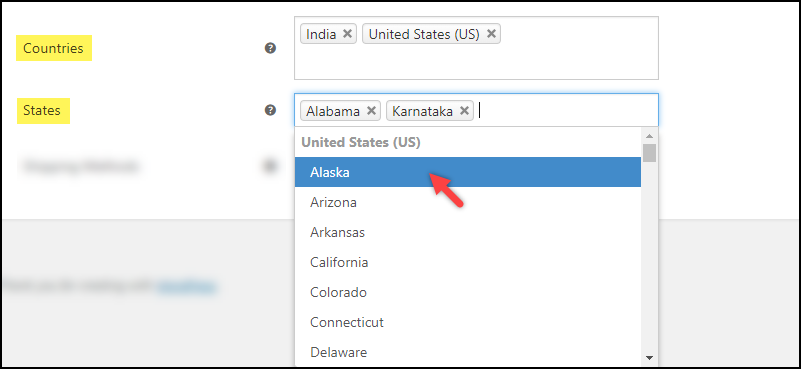 Hide Shipping Methods based on Destination countries
