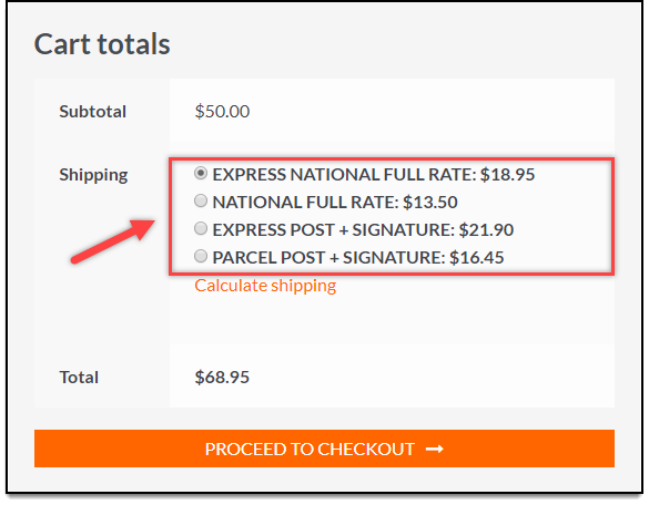 WooCommerce Australia Post Shipping Live Rates