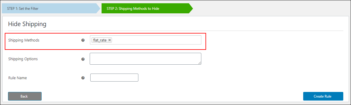 ELEX Hide WooCommerce Shipping Methods | choose the shipping method to hide