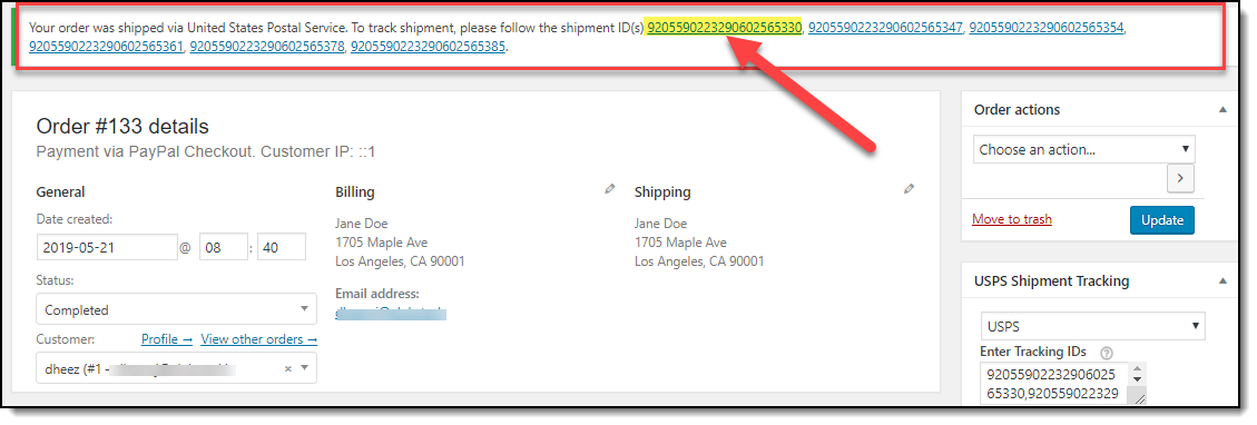 USPS Tracking Links - Display Old Information