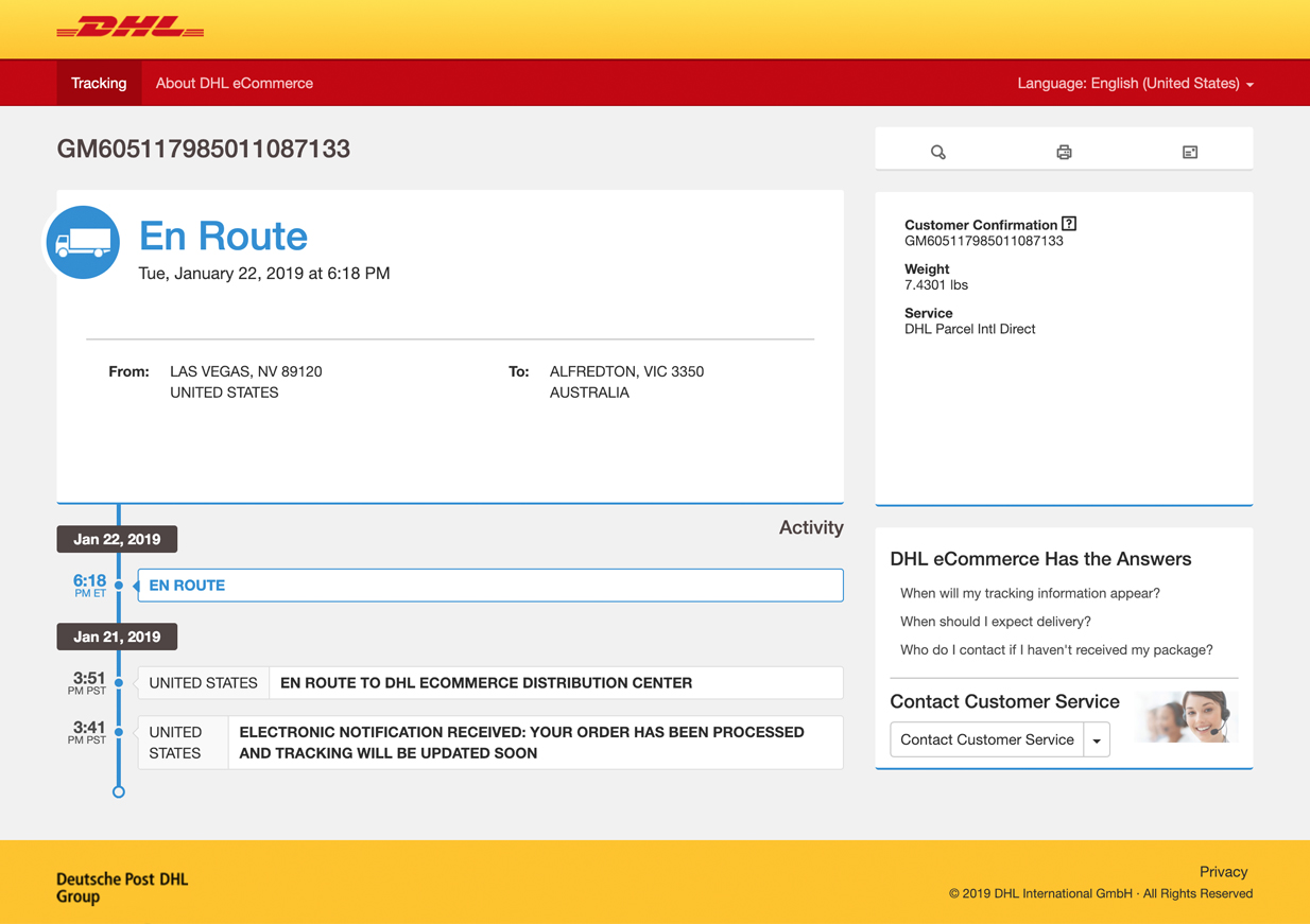 Track DHL shipments in Google Sheets - NoDataNoBusiness