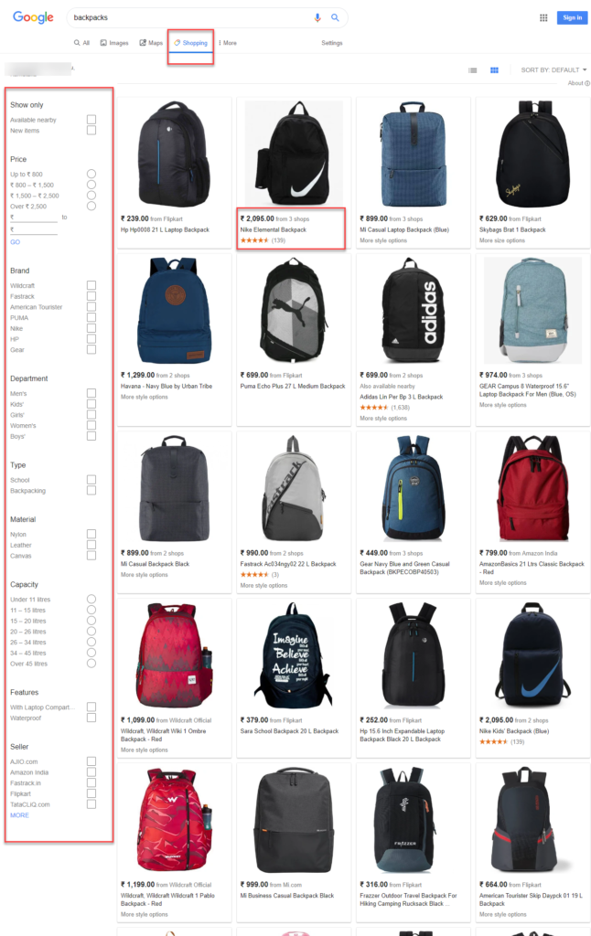 Total sports outlet school bags