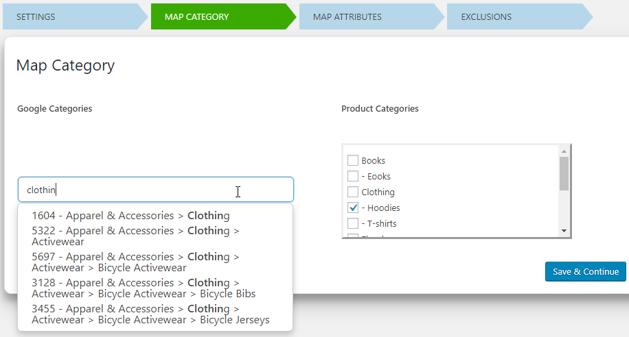 Map Categories to products | WooCommerce Google Product Feed